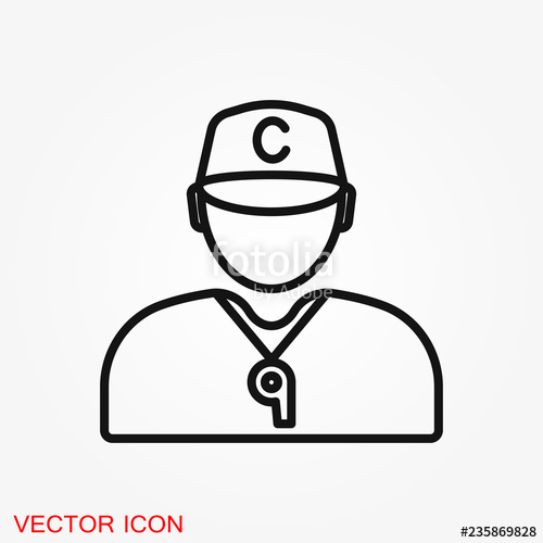 500x500 Coach Icon, Banner Coaching Concept, Vector Logo Stock Image