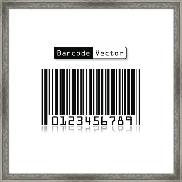 600x600 Bar Code Vector On White Background Framed Print