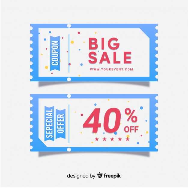 626x626 Modern Coupon Template With Flat Design Vector Free Download