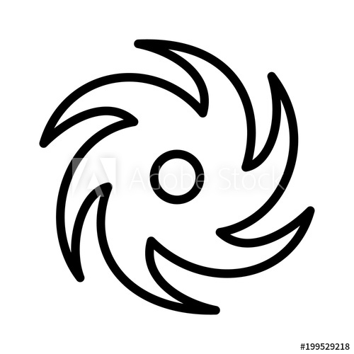 500x500 Hurricane, Typhoon Or Tropical Cyclone Storm Line Art Vector Icon