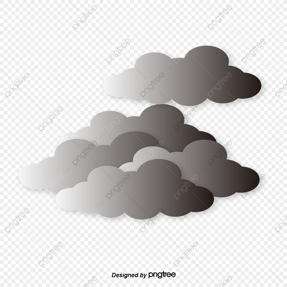 1200x1200 Cartoon Cloud Material Xiangyun Black Cloud Stereo Cloud, Dark