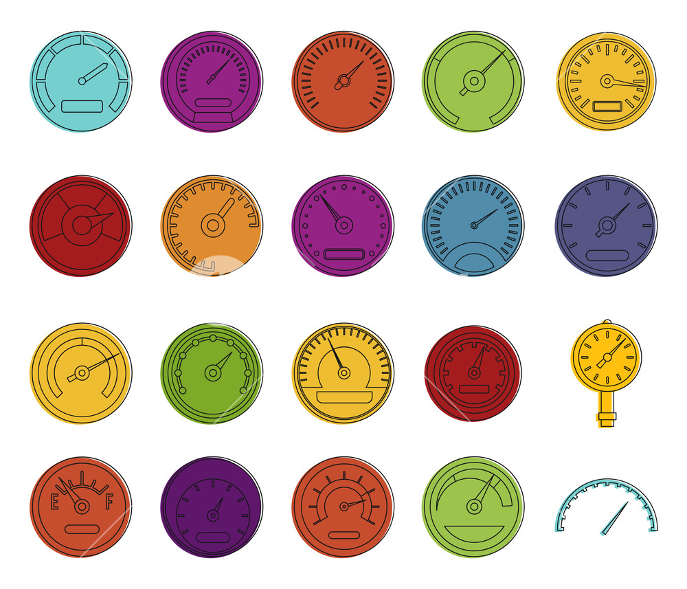 1000x857 Dashboard Icon Set Color Outline Set Of Dashboard Vector Icons