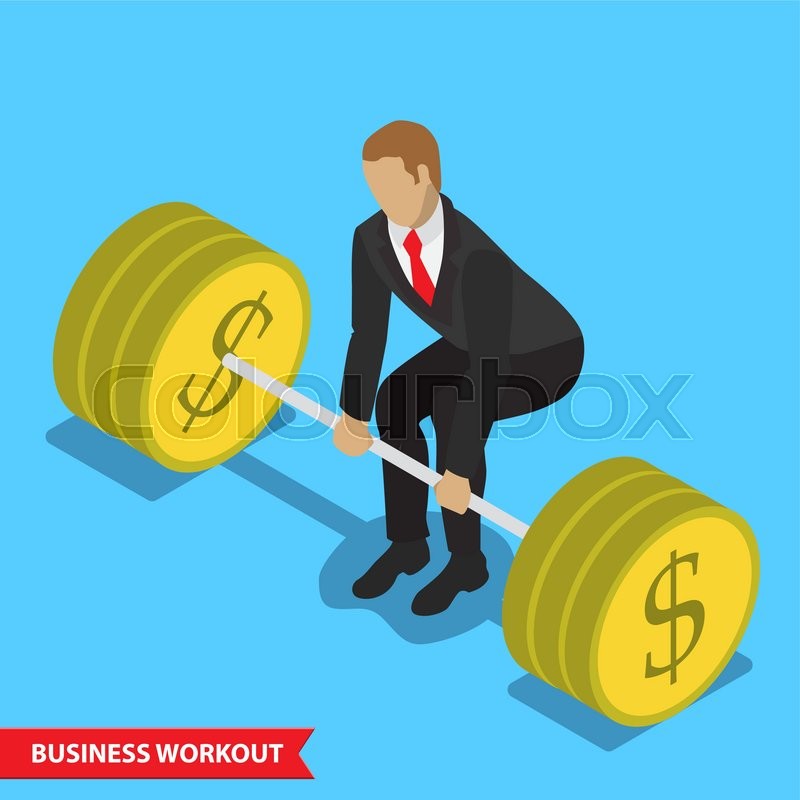 800x800 Business Workout Deadlift Isometric Stock Vector Colourbox