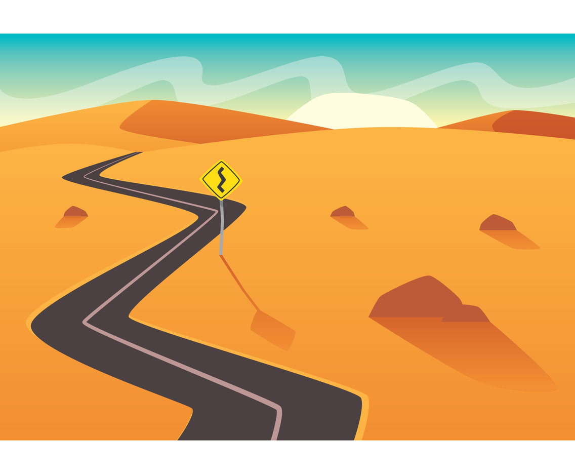 1136x936 Curvy Road On Desert Vector Art Graphics