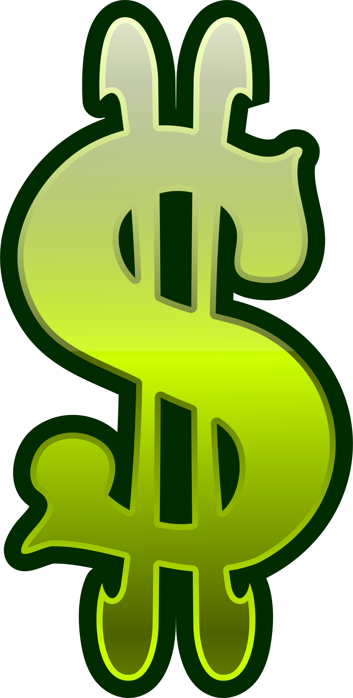 1214x2400 Green Slot Machine Dollar Sign Vector Clipart Image