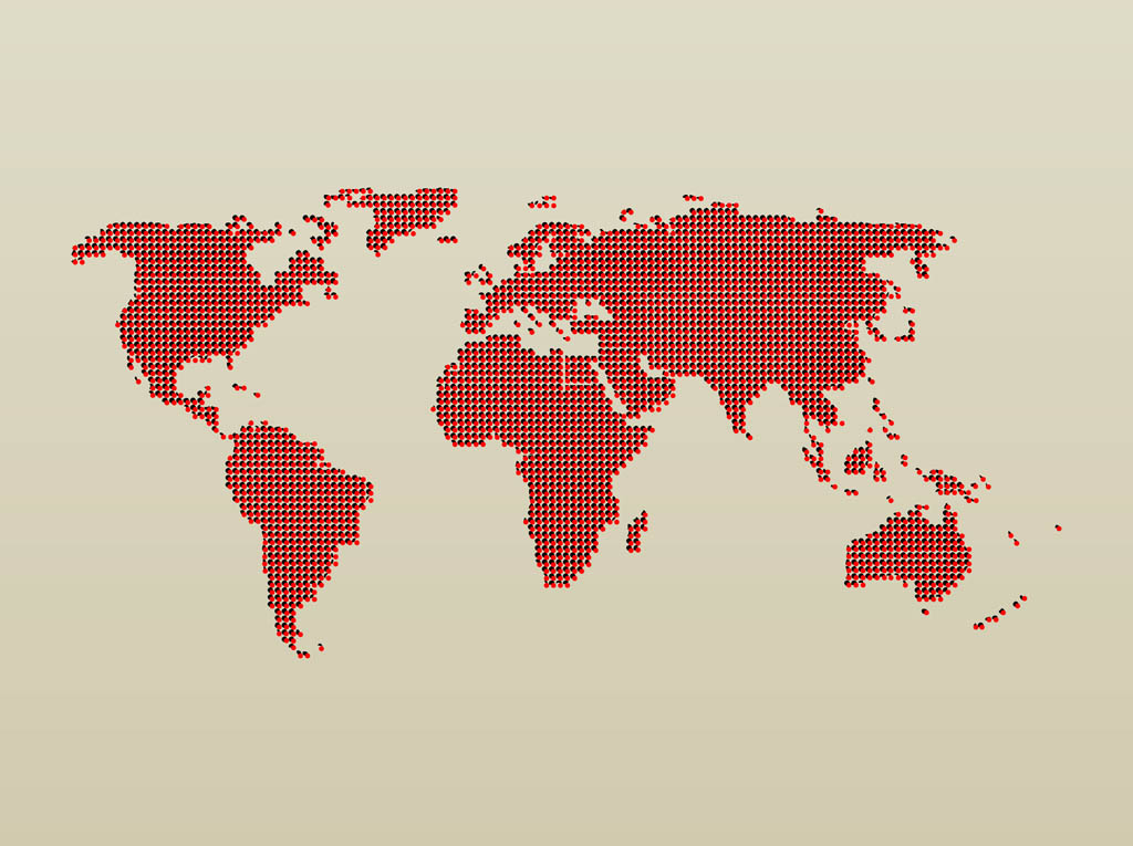 1024x765 Dotted World Map Vector Art Graphics
