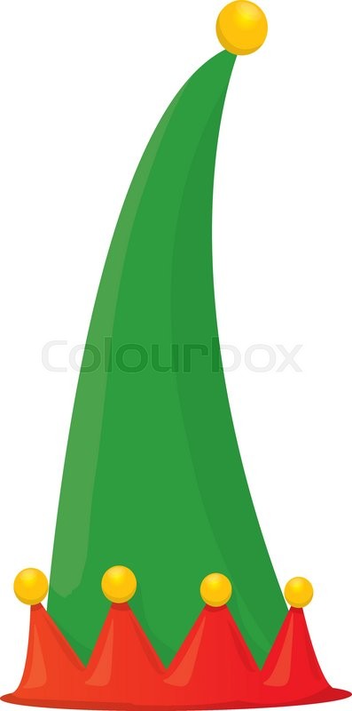 397x800 Cartoon Green Christmas Elf Hat Stock Vector Colourbox