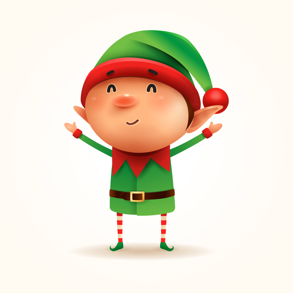 600x600 Cute Christmas Elf Illustration Vector Free Download