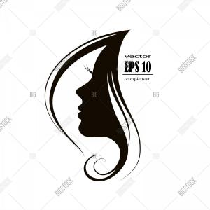 300x300 Beautiful Woman Face Profile Vector Silhouette Beautiful Woman
