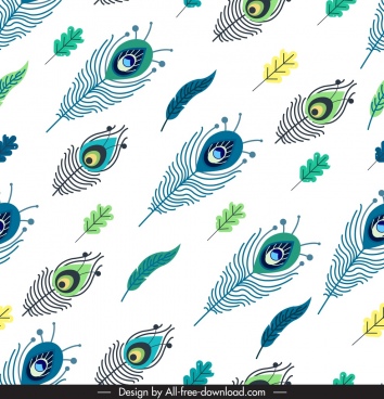 354x368 Feather Pattern Free Vector Download