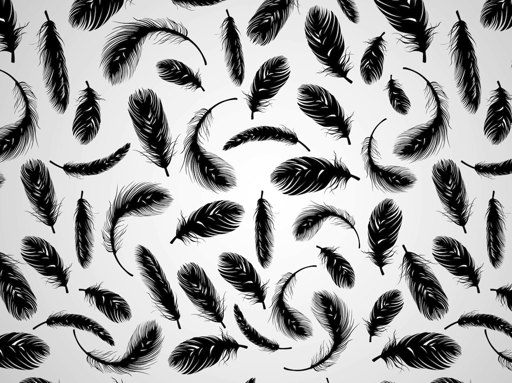 1024x766 Feathers Pattern Vector Art Graphics
