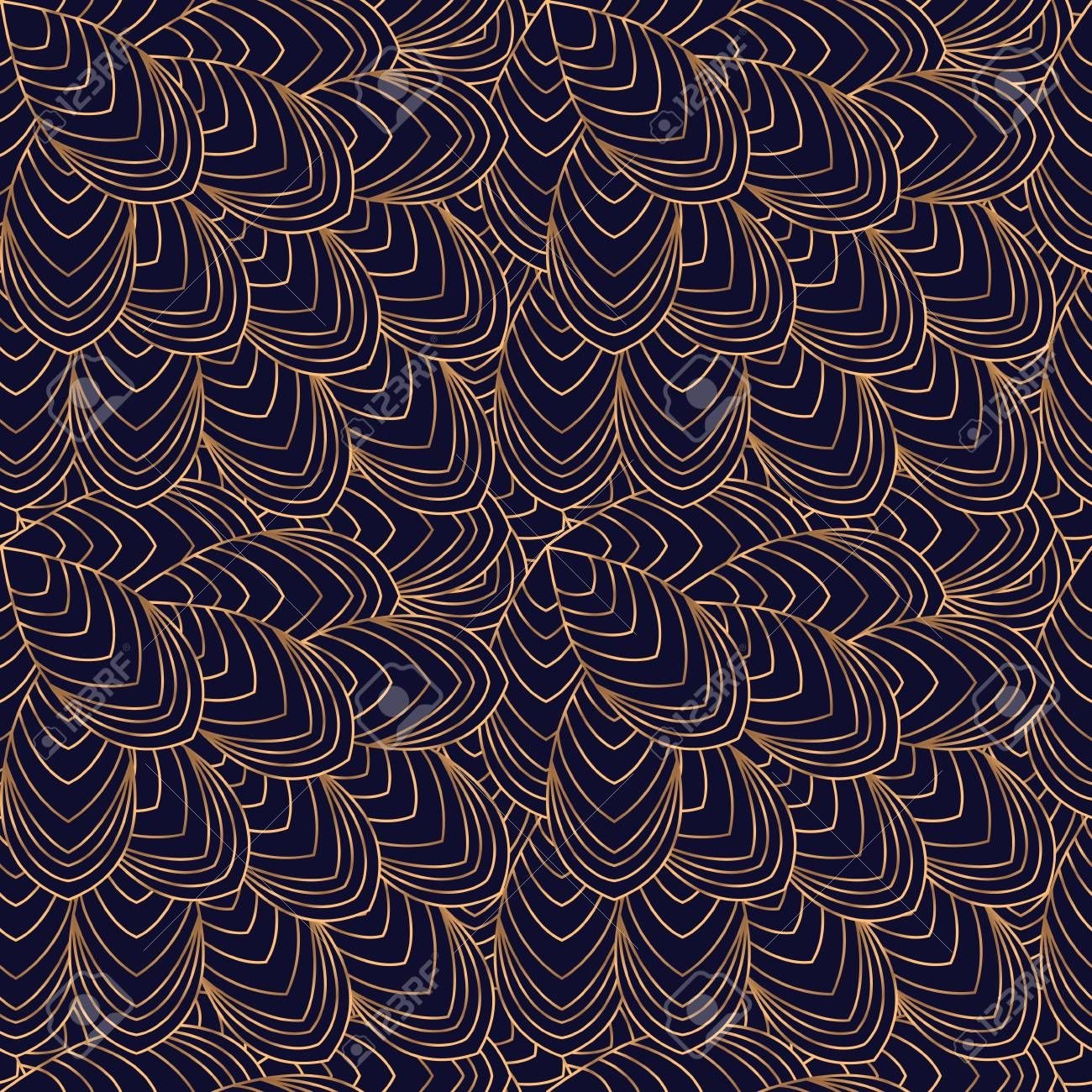 1300x1300 Luxury Background Pattern Vector Seamless Feather Art Deco