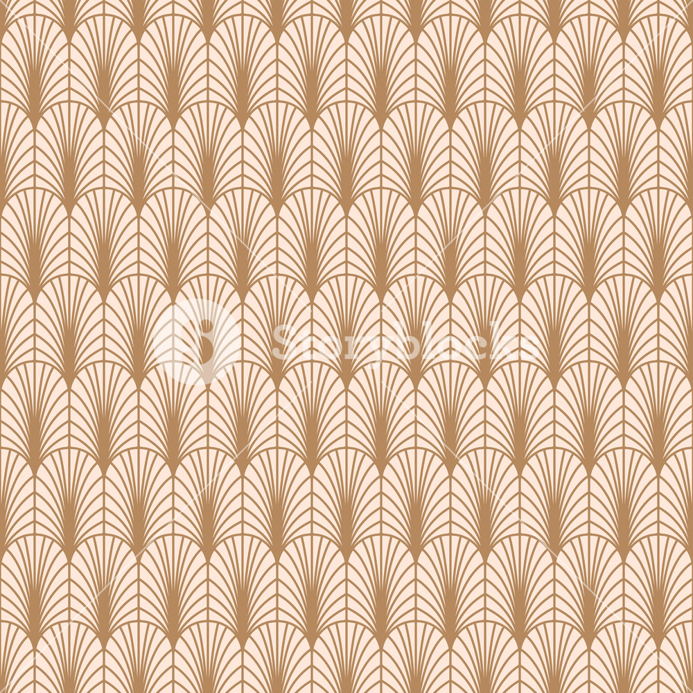 1000x1000 Art Deco Rose Gold Line Geometric Style Seamless Vector Pattern