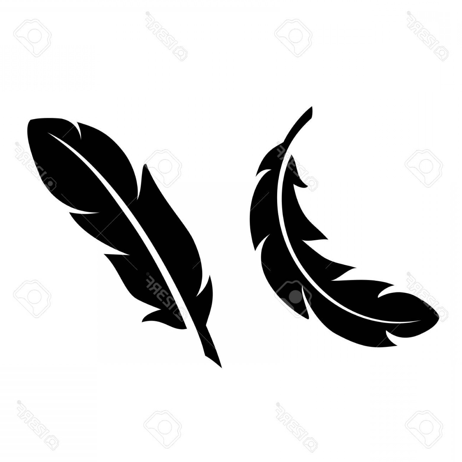 1560x1560 Photostock Vector Light Feathers Vector Icon Set Handandbeak