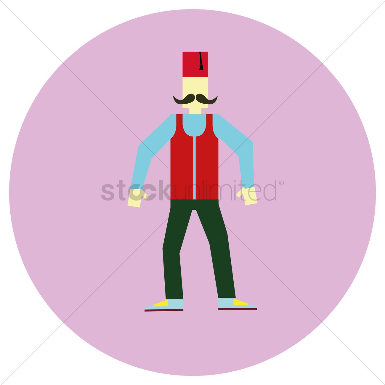 1300x1300 Arabian With Fez Vector Image