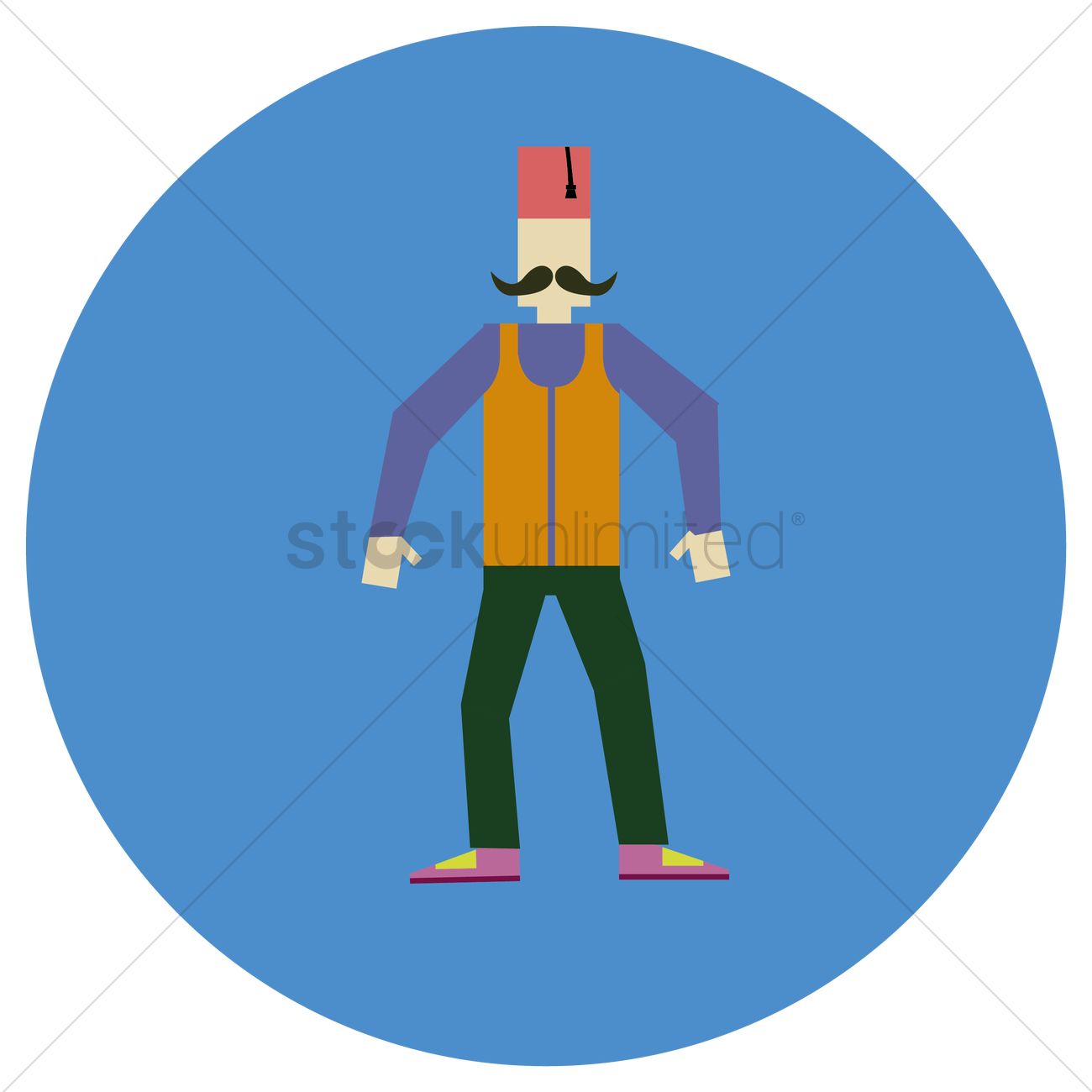 1300x1300 Arabian With Fez Vector Image