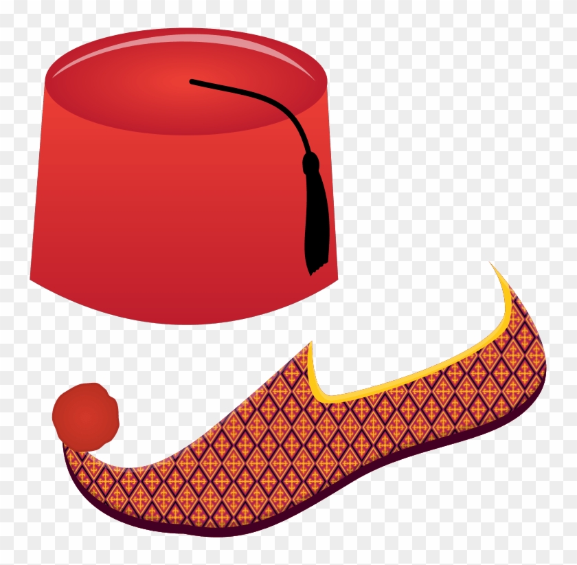 840x822 Fez And Turkish Shoe Vector Illustration