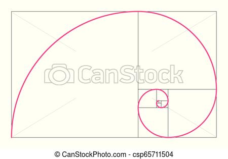 450x315 Golden Ratio Geometric Concept Pink Fibonacci Spiral Vector