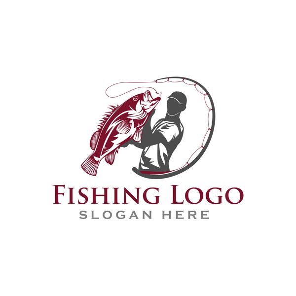 600x600 Fishing Logo Design Vector Material Free Download