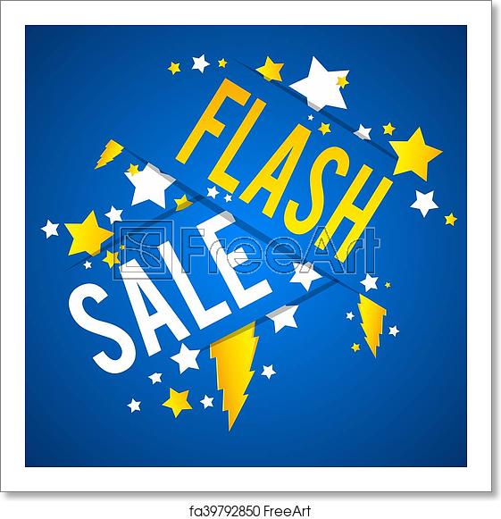 561x581 Free Art Print Of Flash Sale With Thunder On Background Vector