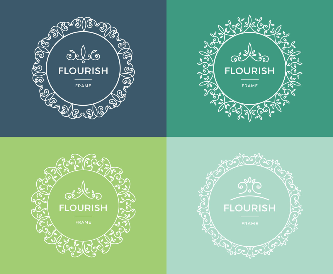 1136x936 Vector Round Elegant Flourishes Frames Vector Art Graphics