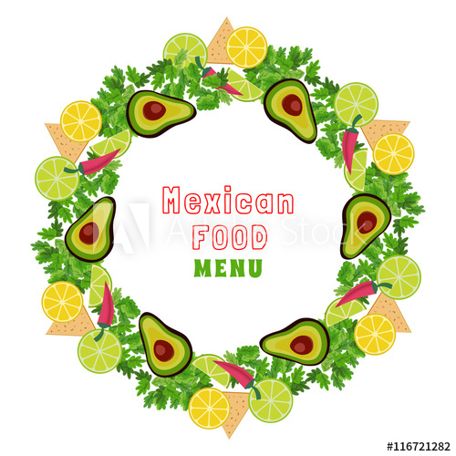 500x500 Mexican Food Border Concept