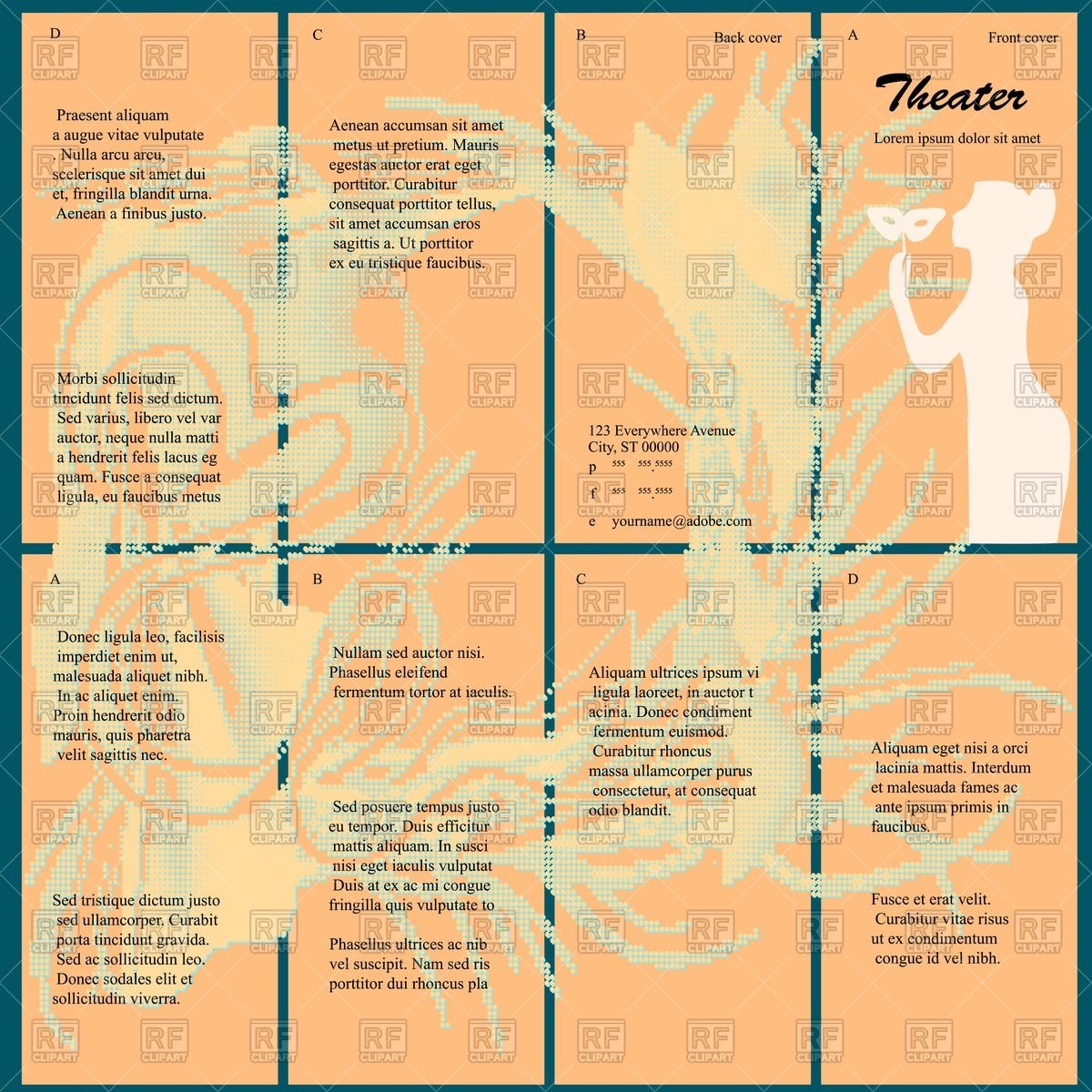 1200x1200 Theater Program Template Vector Image Of Backgrounds, Textures