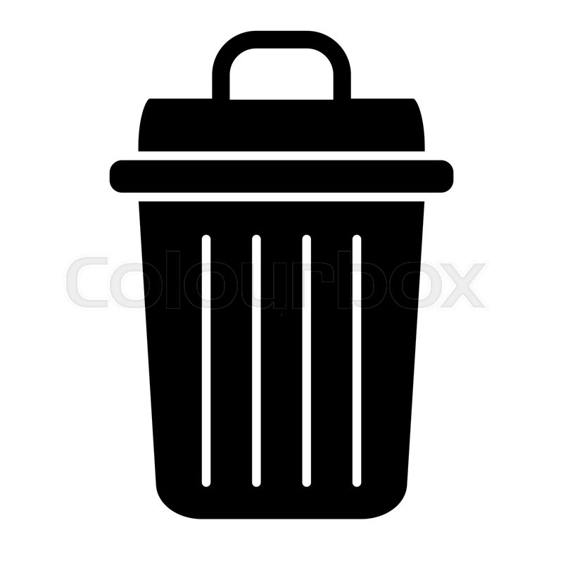 800x800 Trash Can Solid Icon Bin Vector Stock Vector Colourbox