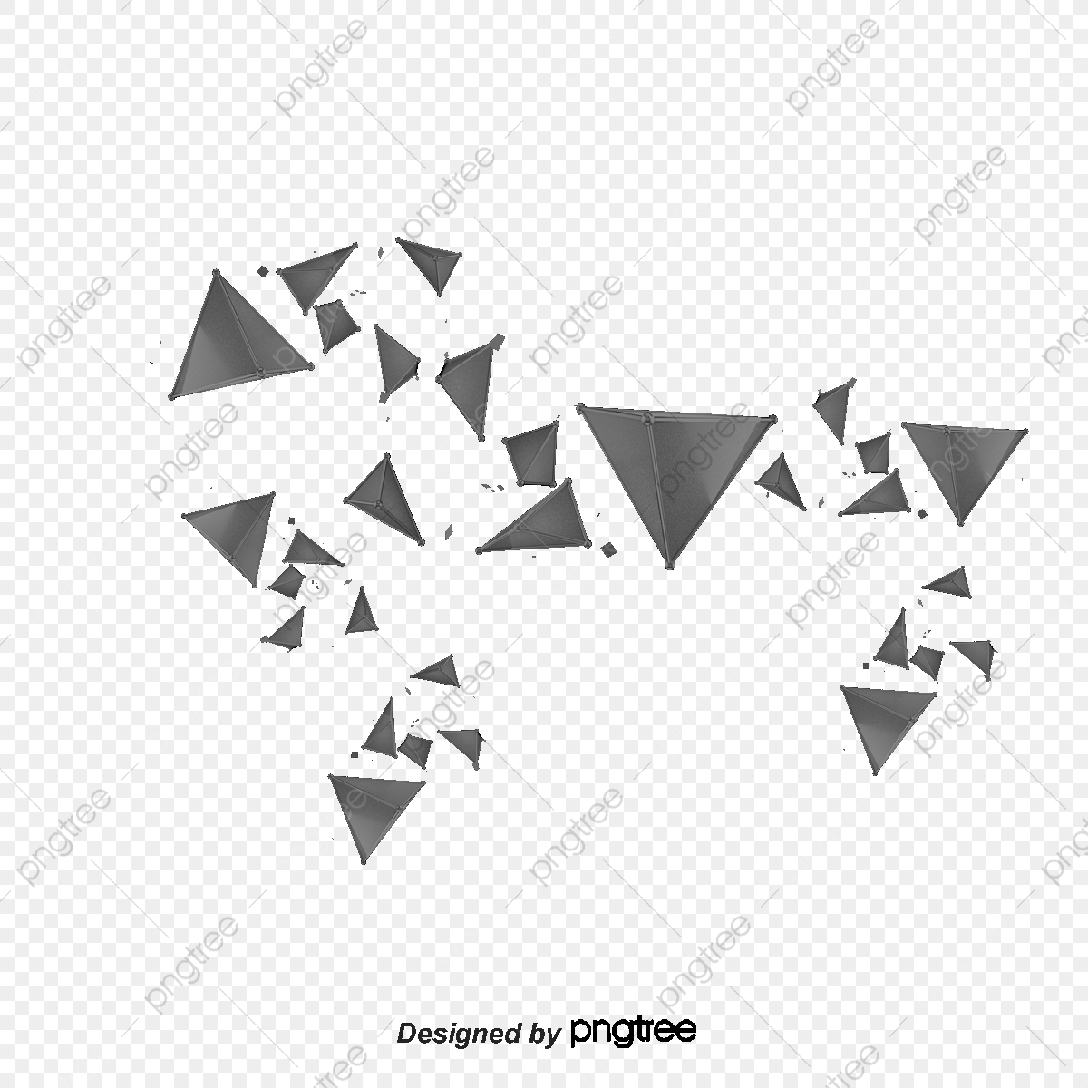 1200x1200 Cool Geometric Black Triangle Pieces, Geometric Vector, Black