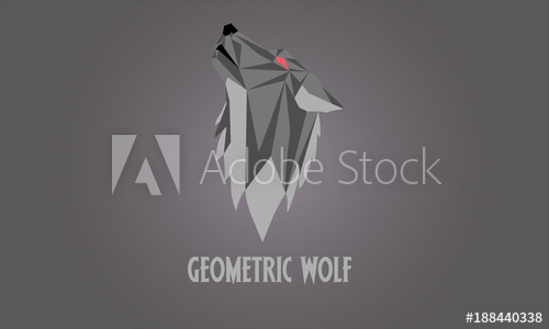 500x300 Geometric Wolf Vector