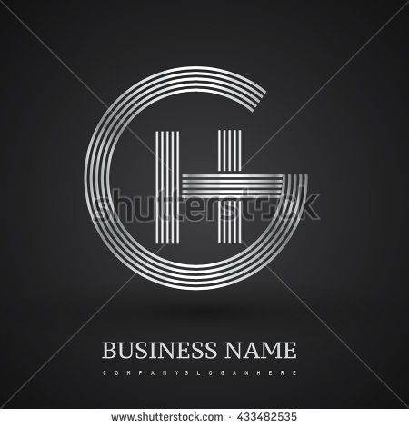 450x470 Letter Gh Or Hg Linked Logo Design Circle G Shape Elegant Silver