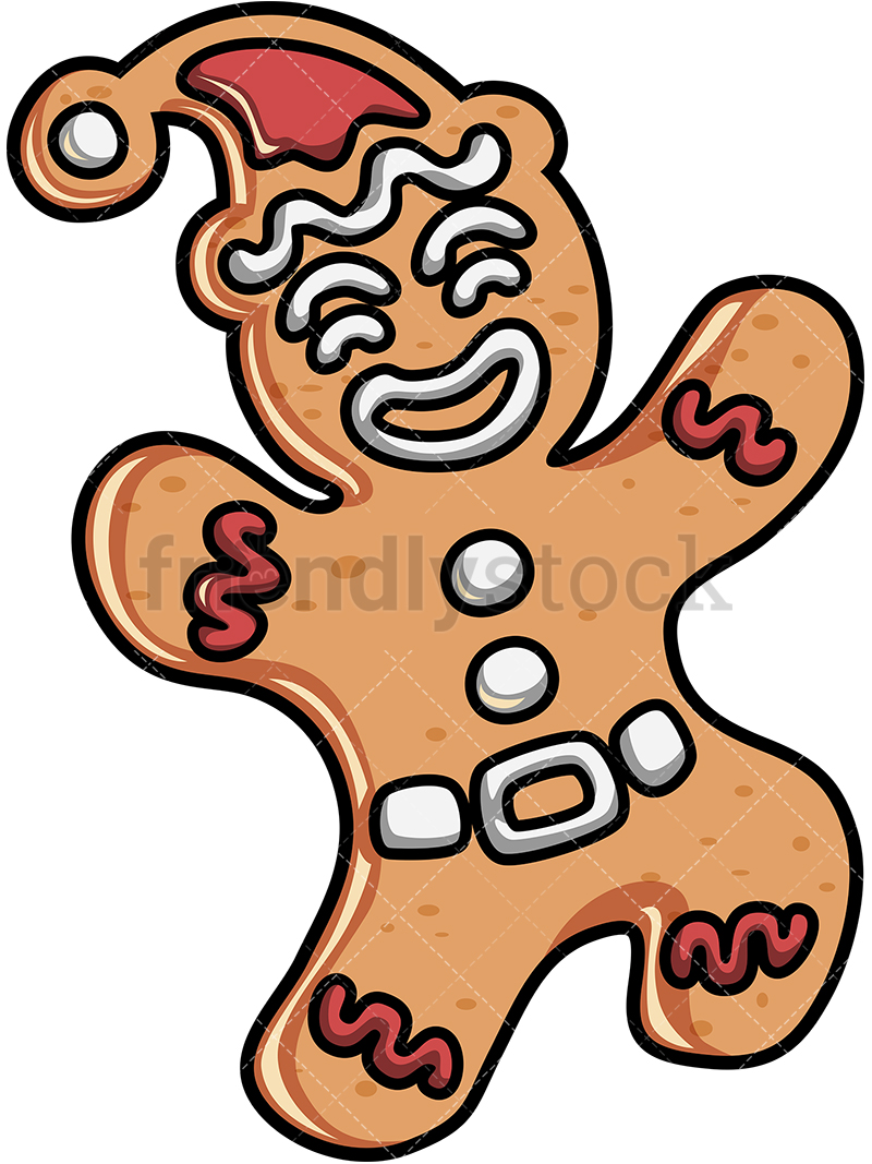 800x1067 Cute Gingerbread Man Cartoon Vector Clipart