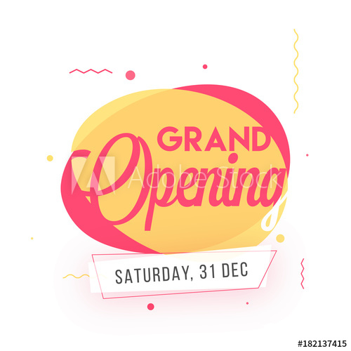 500x500 Grand Opening Vector Background With Opeining Ceremony Date