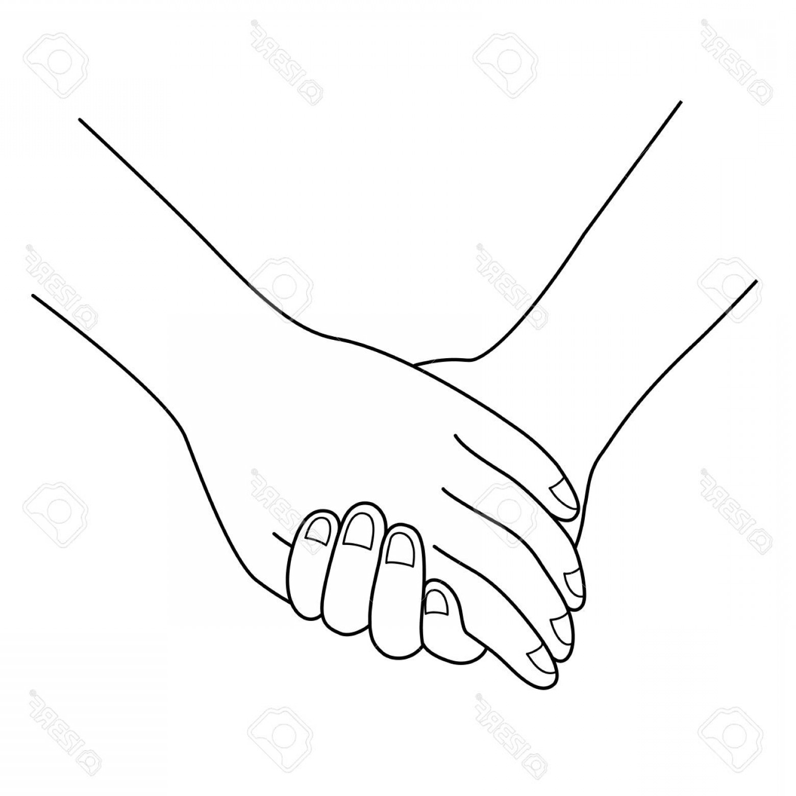 1560x1560 Photostock Vector Couple Holding Hands Outline Hand Drawn Style
