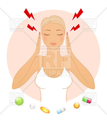 350x400 Woman With Headache Vector Image Of People Sonneon