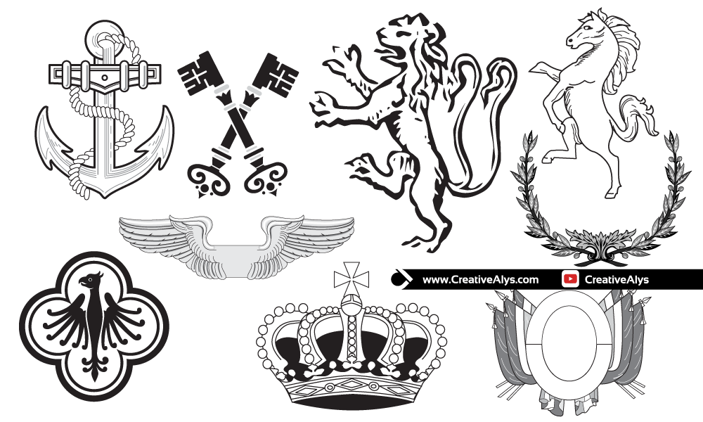 1000x600 Vector Heraldic Elements Creative Alys