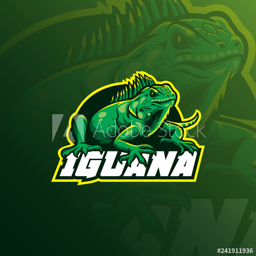 500x500 Iguana Mascot Logo Design Vector With Modern Illustration Concept