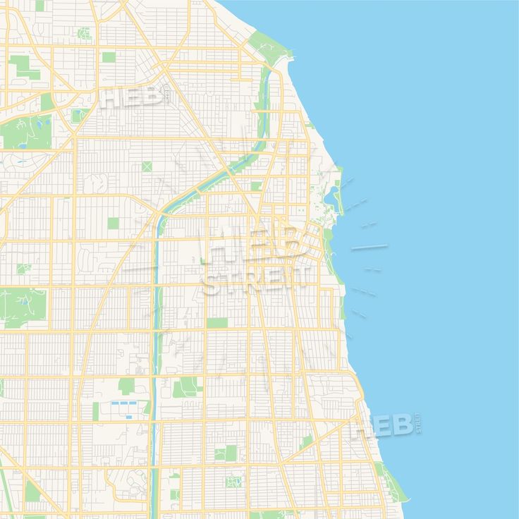 736x736 Vector Map Empty Vector Map Of Evanston, Illinois, Usa Best