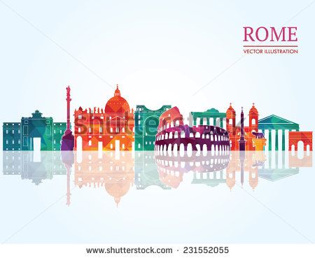 450x369 Rome Skyline Vector Illustration Art And The Artist