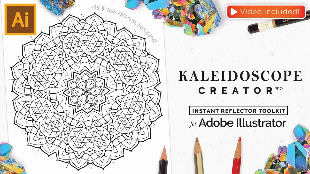 1280x720 Vector Kaleidoscope For Adobe Illustrator