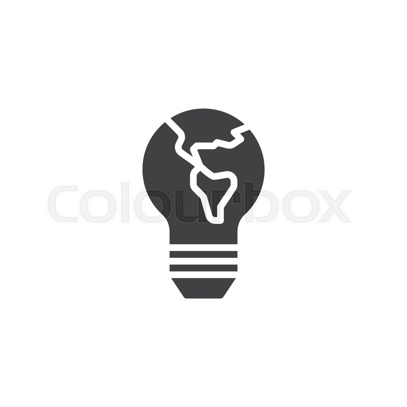 800x800 Earth Light Bulb Vector Icon Filled Stock Vector Colourbox