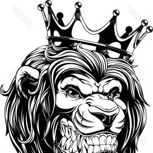 300x300 King Lion Crown Looking Side Retro Vector Hoodamathrun