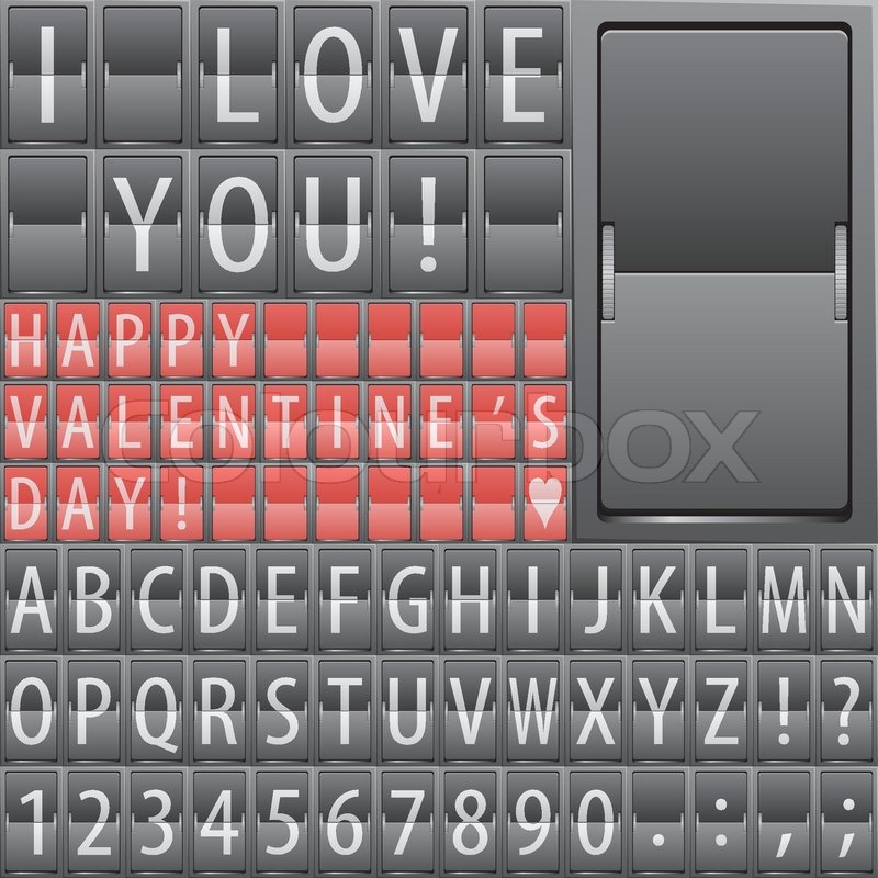 800x800 Alphabet On The Mechanical Timetable Stock Vector Colourbox