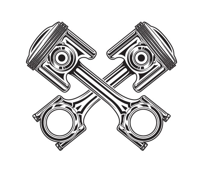678x562 Line Art Vector Illustration Of A Motorcycle Piston Inspiration