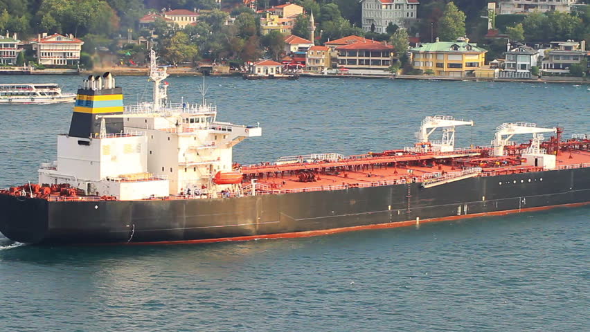 852x480 Super Tanker Ship Sailing Into Stock Footage Video