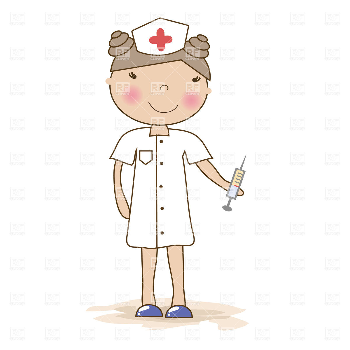 1200x1200 Cartoon Young Nurse With A Syringe Vector Image Of People