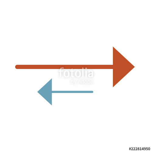 500x500 Vector Icon Two Blue And Orange Opposite Horizontal Arrows