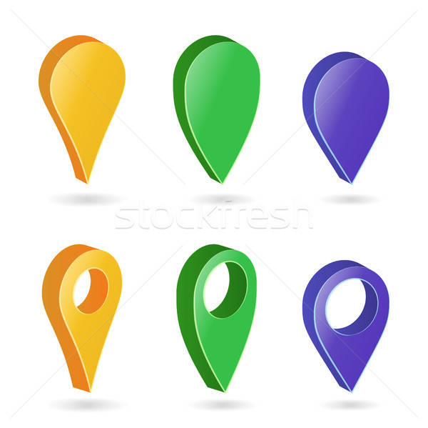 600x599 Map Pointer Vector Colorful Set Of Modern Map Round Pointers