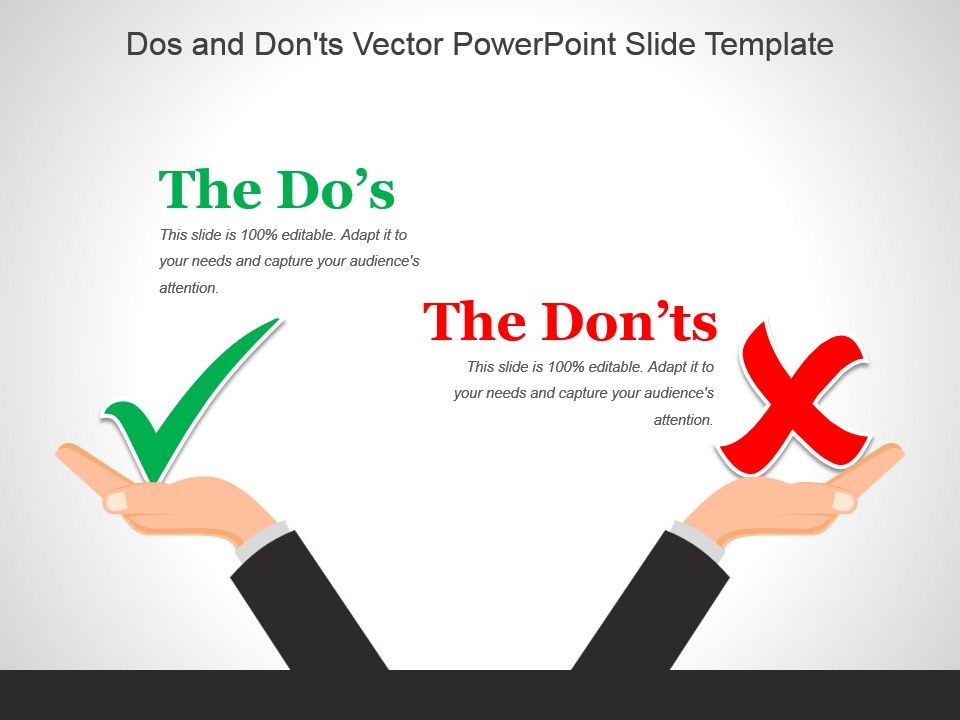 960x720 Dos And Donts Vector Powerpoint Slide Template Powerpoint