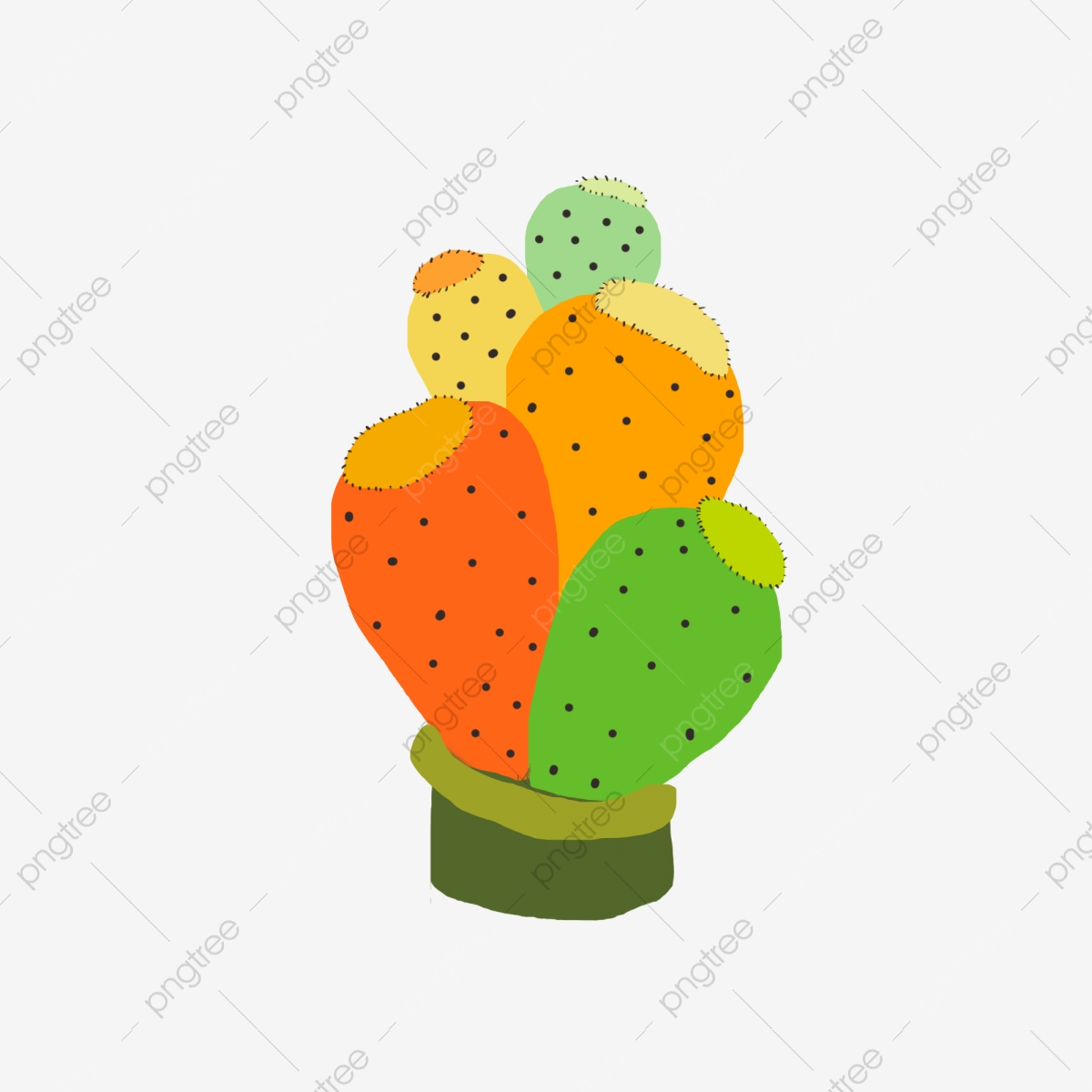 1200x1200 Colorful Cactus Cactus Prickly Pear Cactus Potted Plant, Potted